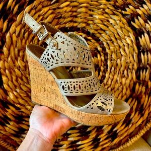 Guess Gold Wedges Size 8